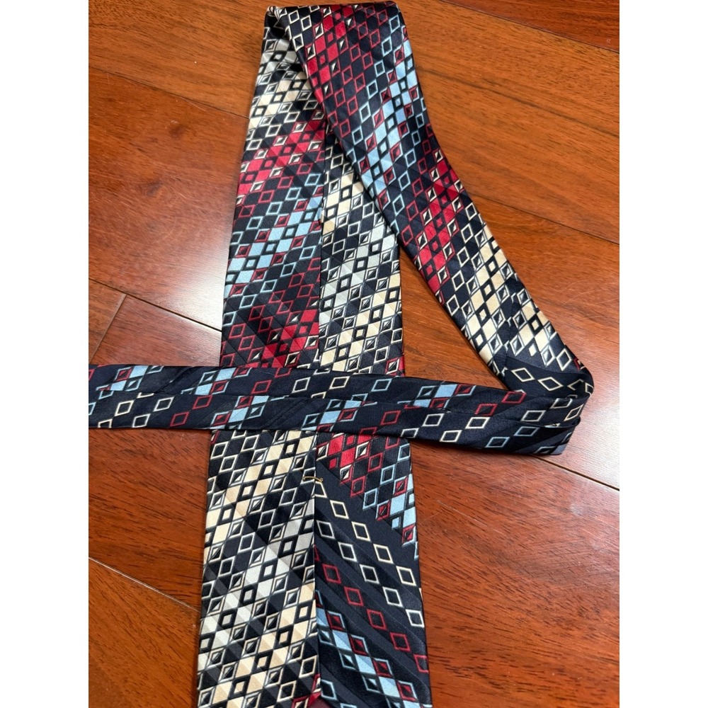 Vintage Courchevel Silk Foulard Tie Made in Italy | Multicolor | 54"L 4"W
